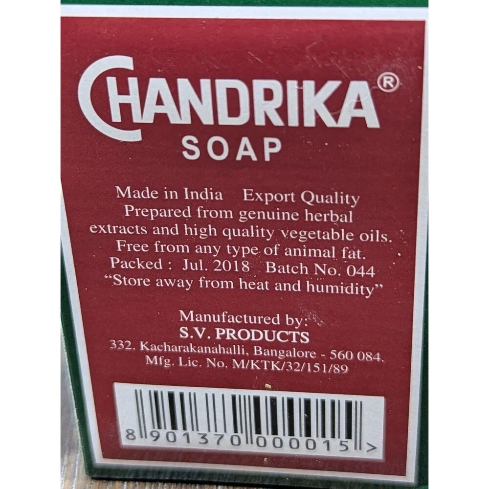 LOT OF 2 New In Box Chandrika Ayurvedic Soap Vegan All Skin Types Made In India